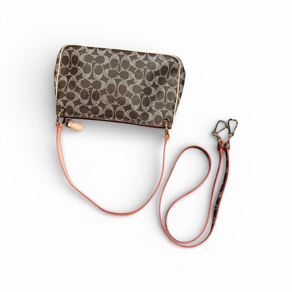 Coach Charley Crossbody Signature Canvas Light Gold Saddle - Picture 7 of 16